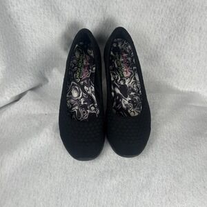 Skechers Women's Go Walk Lite Gem Ballet Flats Black Sz 10 Memory Foam Slip On